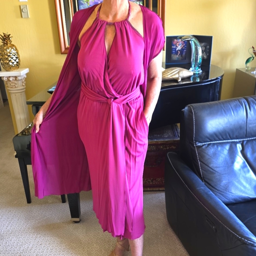 Alma, Magenta Dress with Cape